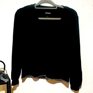 L'AGENCE Black Sweatshirt with Hem Detailing